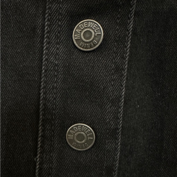 Madewell Black Denim Mini Skirt snaps up - Picture 7 of 8